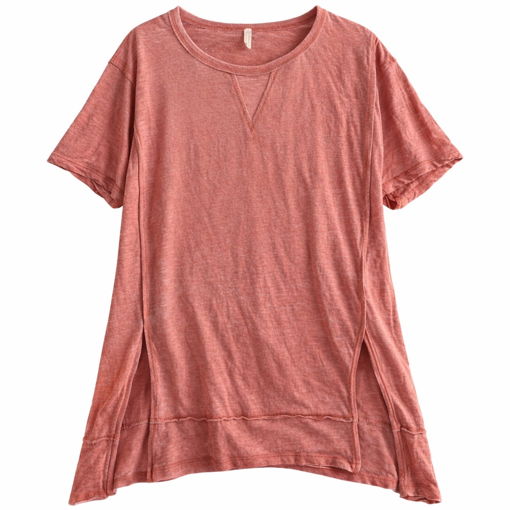 Free People Movement Oversized Tunic Top Pink Split Hem Athleisure